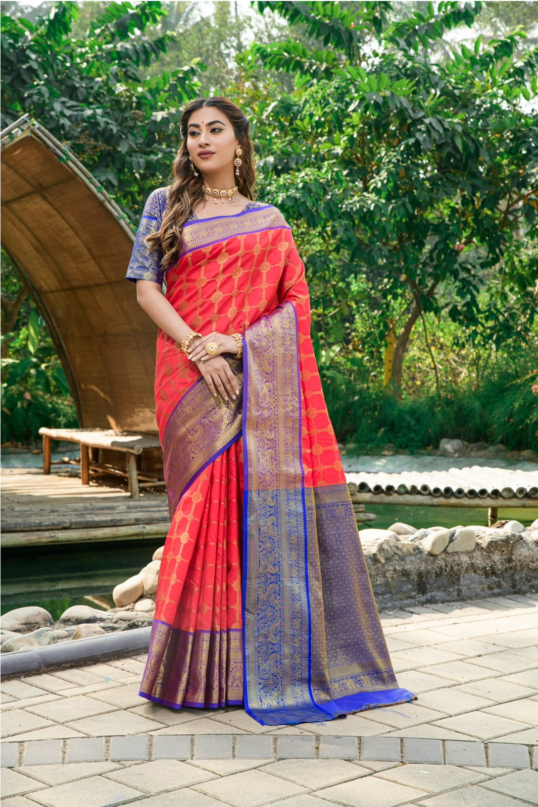 Kanchipuram Silk Saree All Over Zari Weaving