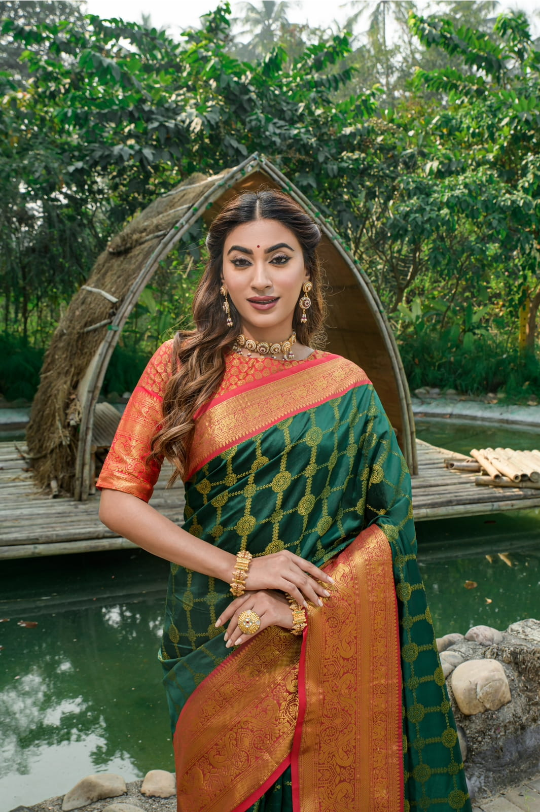 Kanchipuram Silk Saree All Over Zari Weaving