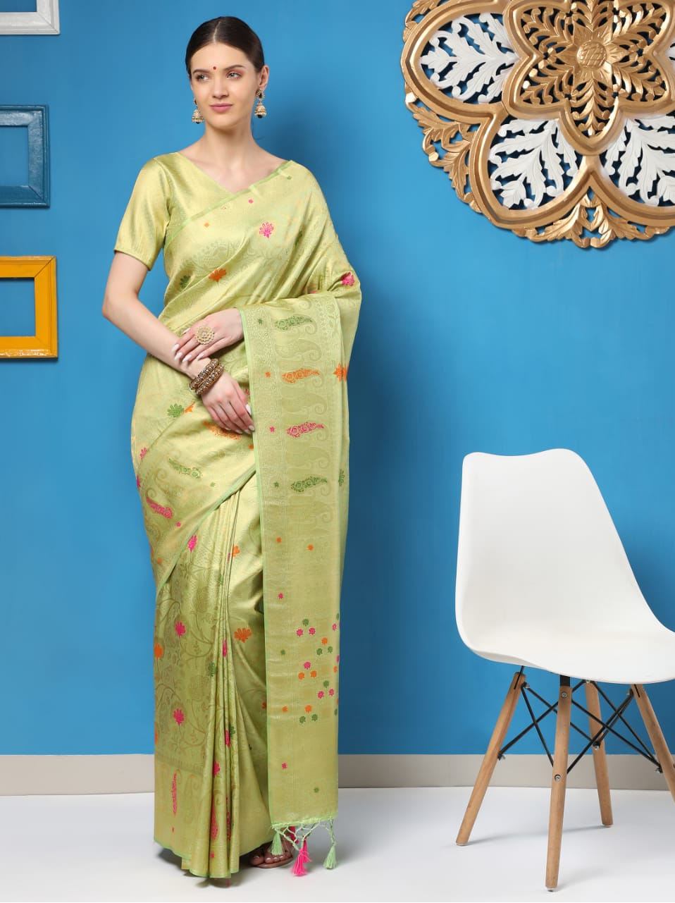 Banarasi Silk All Over Meenakari Zari Weaved Saree