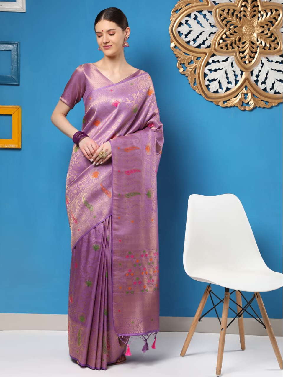 Banarasi Silk All Over Meenakari Zari Weaved Saree