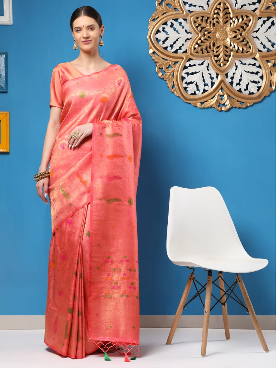 Banarasi Silk All Over Meenakari Zari Weaved Saree