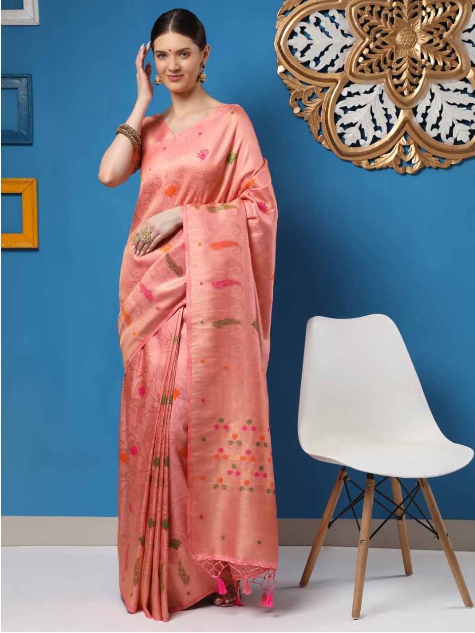 Banarasi Silk All Over Meenakari Zari Weaved Saree