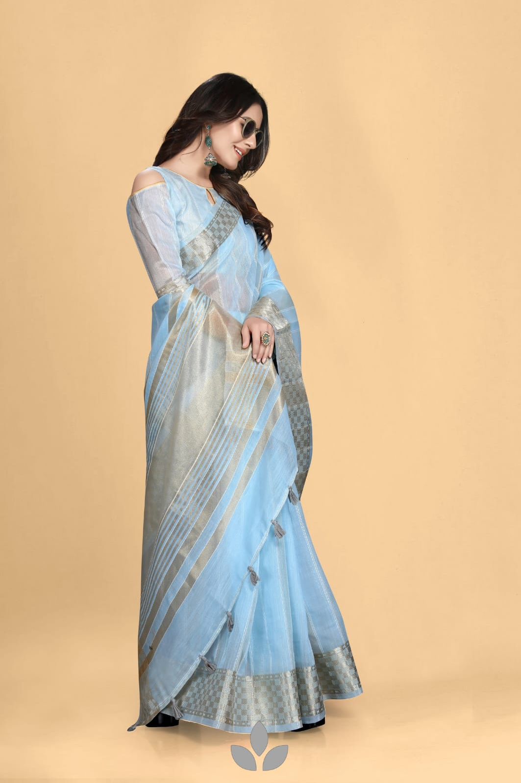 Pure Khadi Silk Saree With Sequence Work