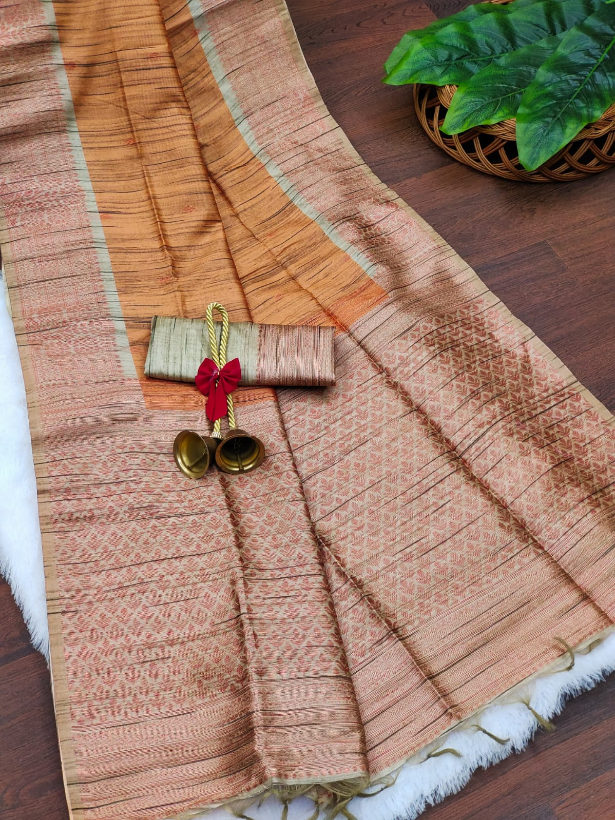 Pure Tussar Silk All Over Weaved Saree