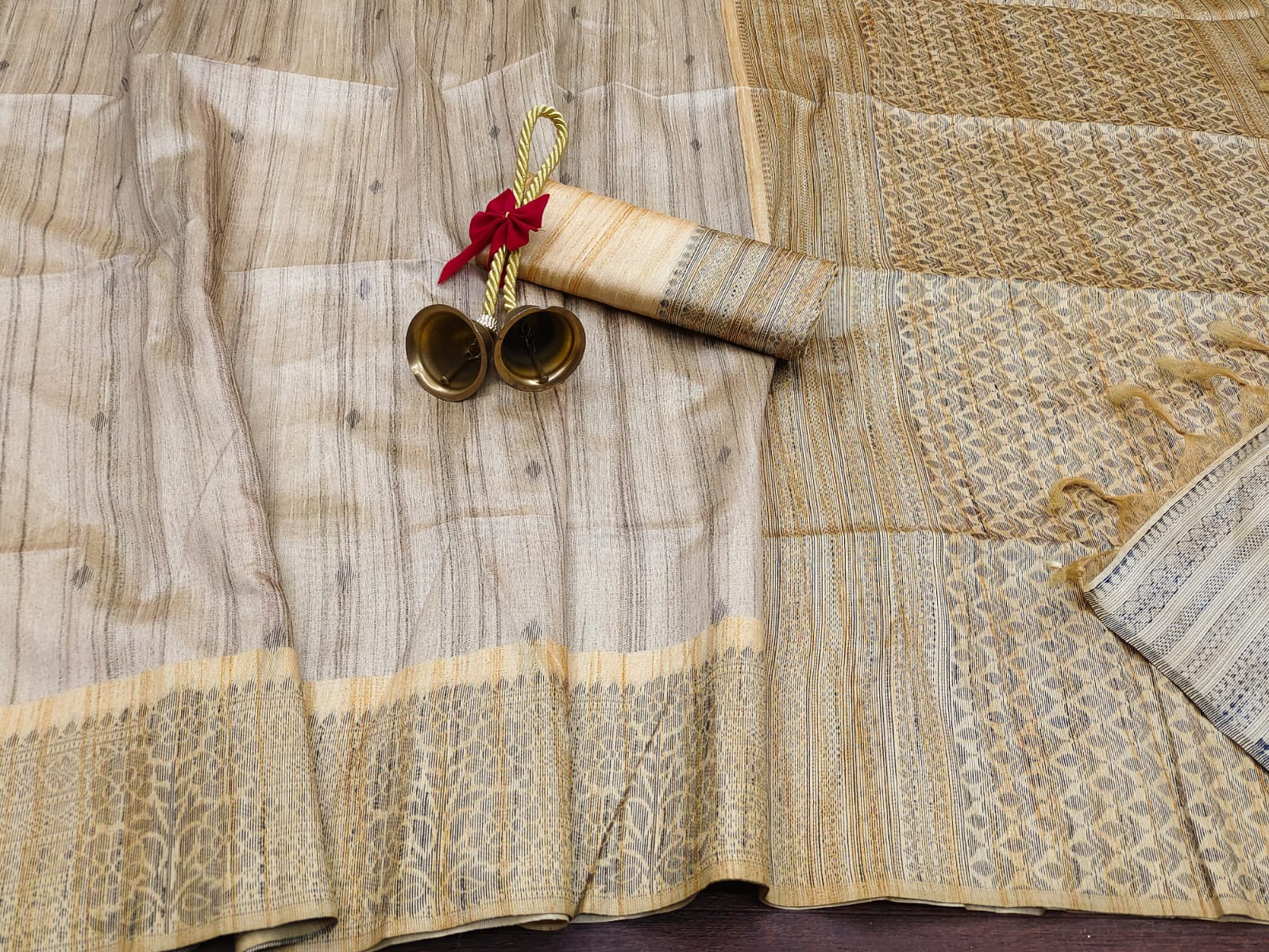 Pure Tussar Silk All Over Weaved Saree