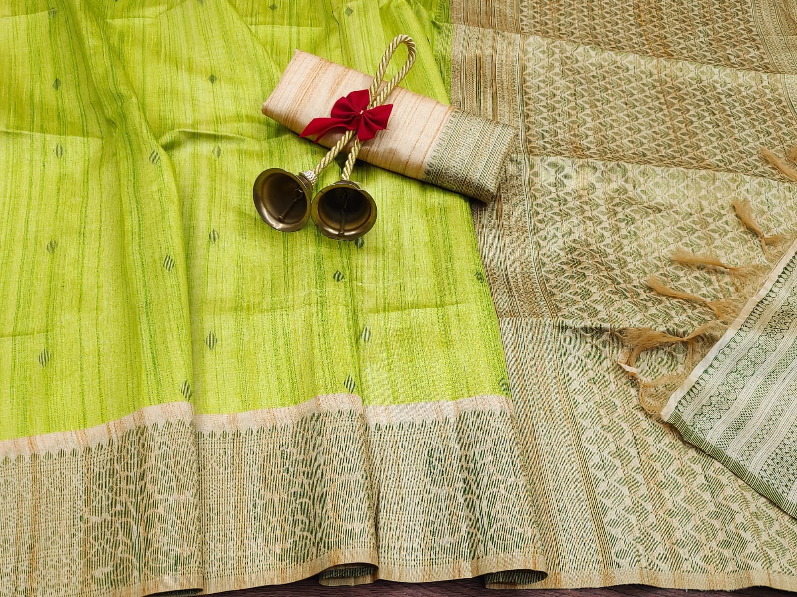 Pure Tussar Silk All Over Weaved Saree