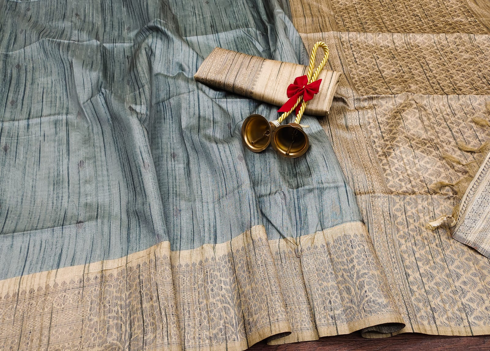 Pure Tussar Silk All Over Weaved Saree