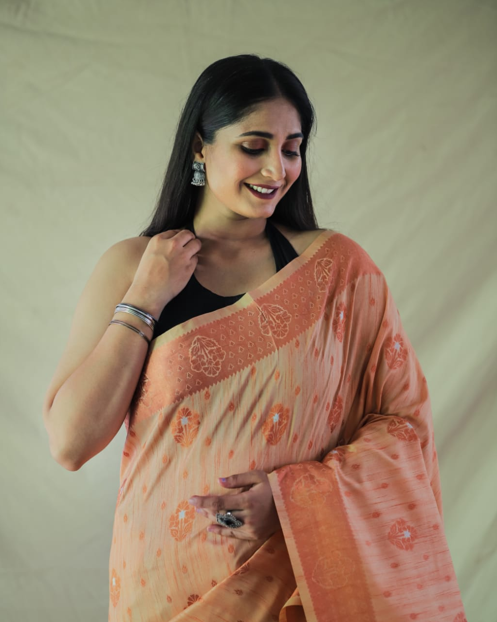 Banarasi Silk Copper And Gold Zari Weaved Saree