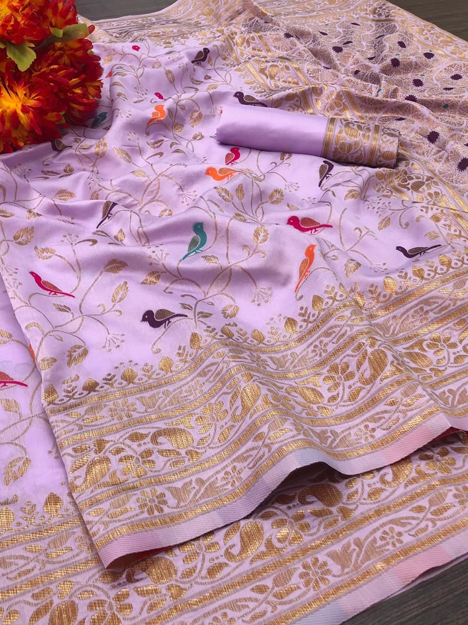 Pure Banarasi Silk Saree All Over Zari Meena Weaving