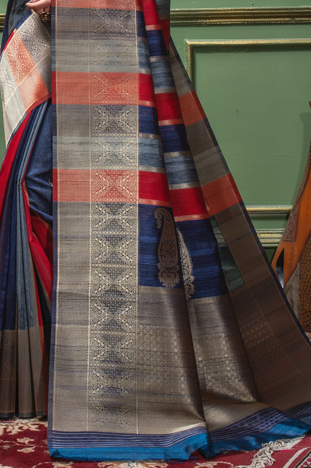 Pure Tussar Silk All Over Zari Weaved Saree