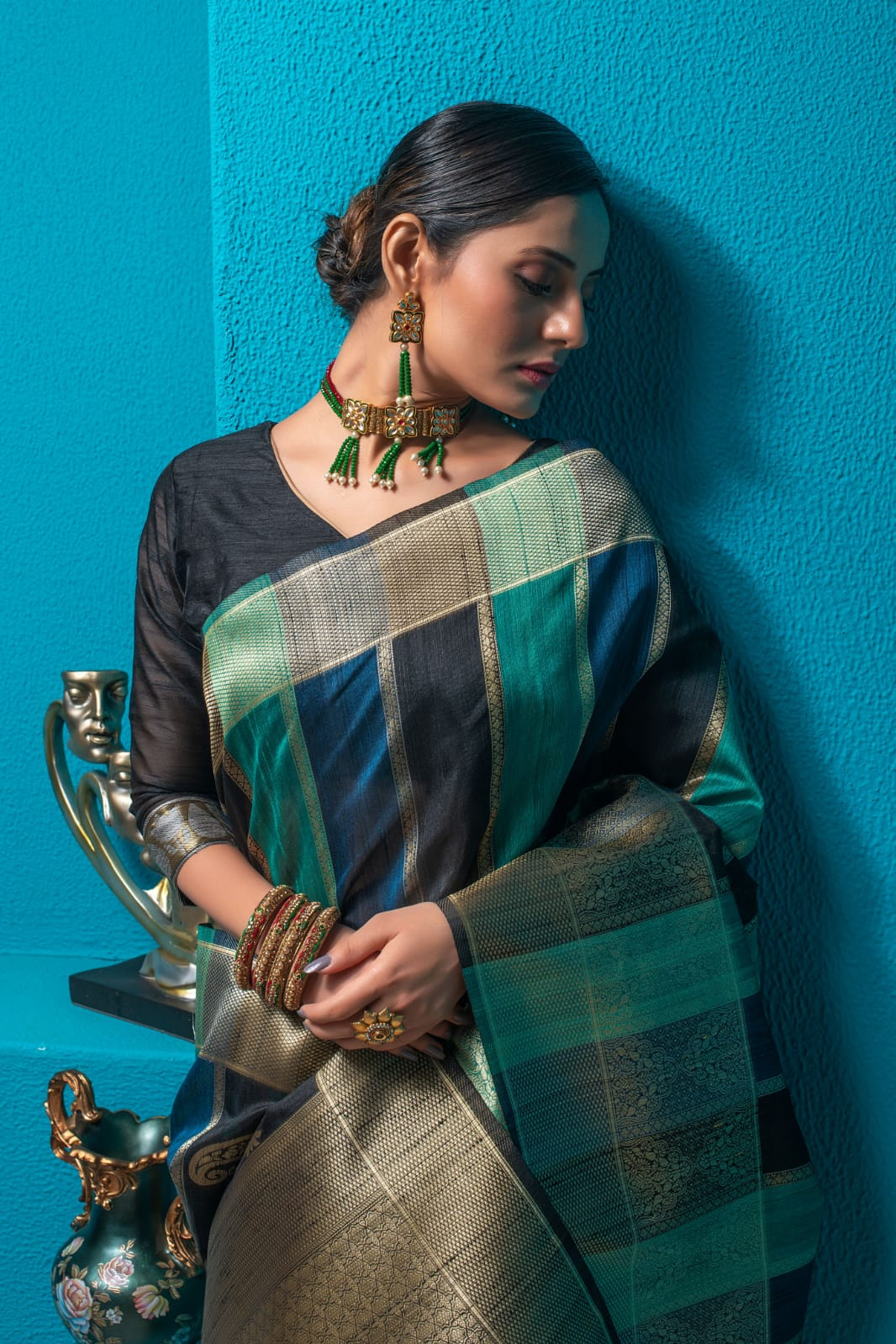 Pure Tussar Silk All Over Zari Weaved Saree