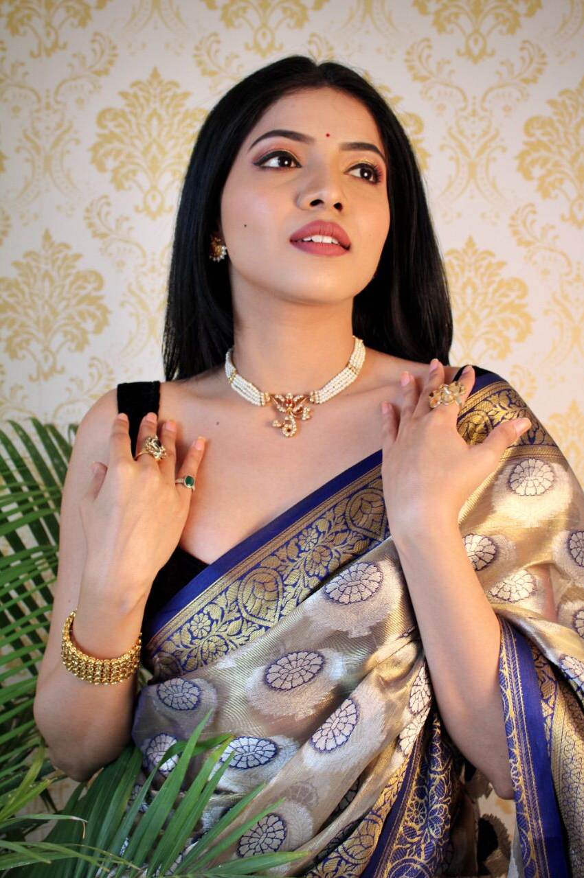 Pure Banarasi Tissue Silk With Rich Pallu Saree