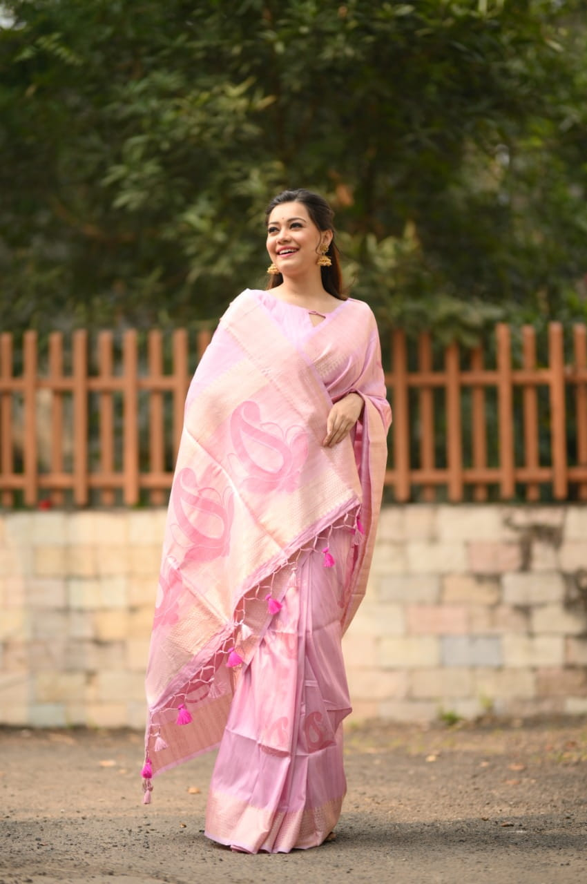 Soft Mulberry Silk Zari Woven Butta Saree