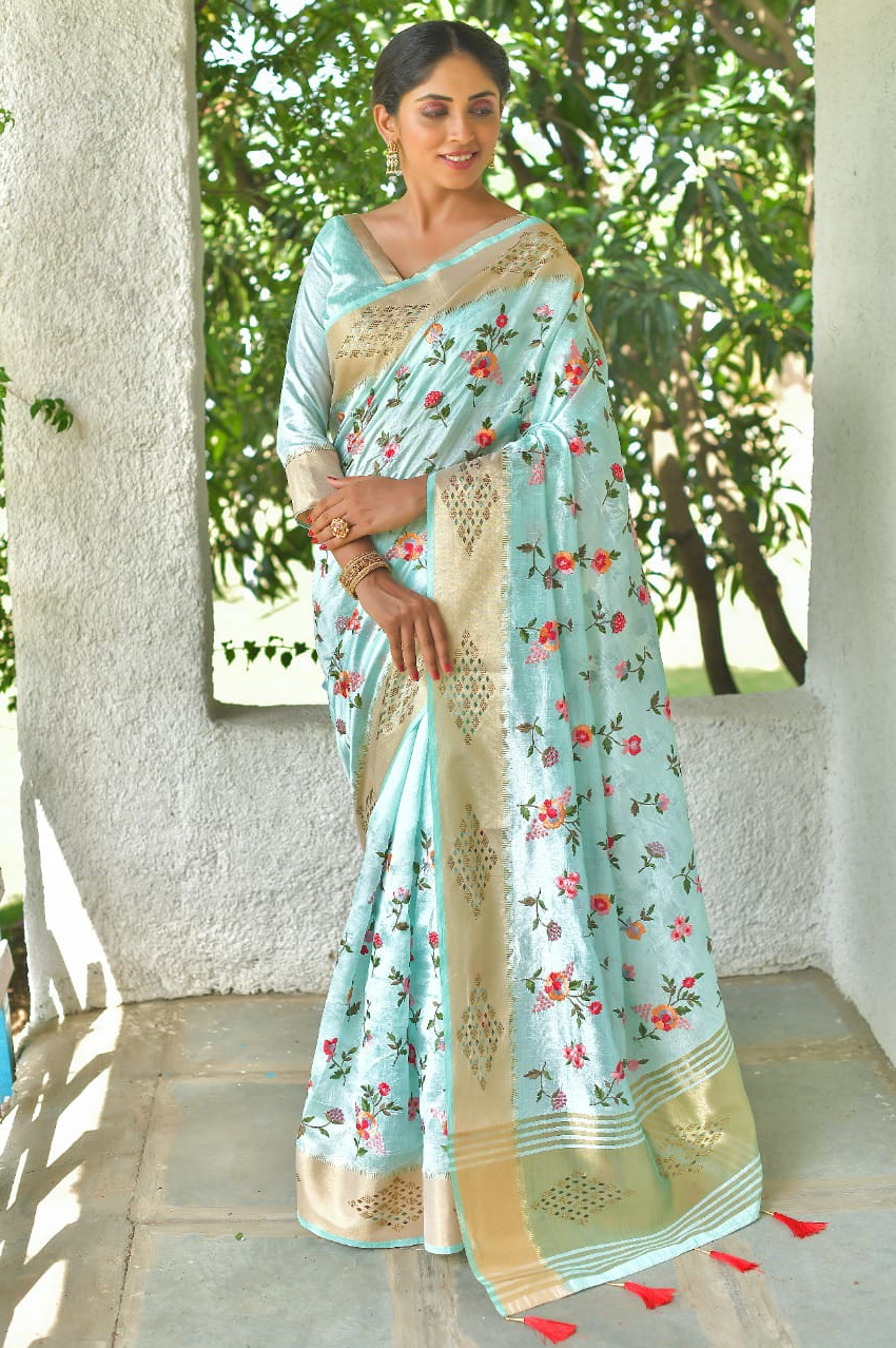 Mysore Silk Embroidered Cutwork Saree