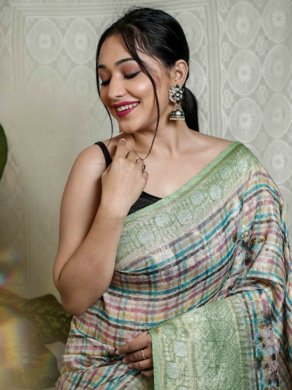 Pure Mushroom Silk Zari Weaving Saree