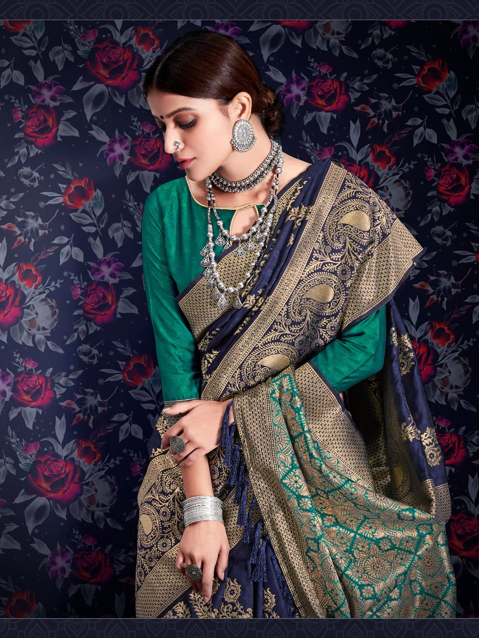 Pure Banarasi Silk Weaving Leheriya Zari Weaving Saree