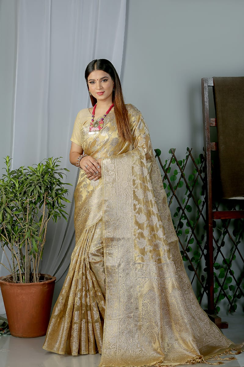 Pure Kasab Tissue Silk Zari Weaved Saree