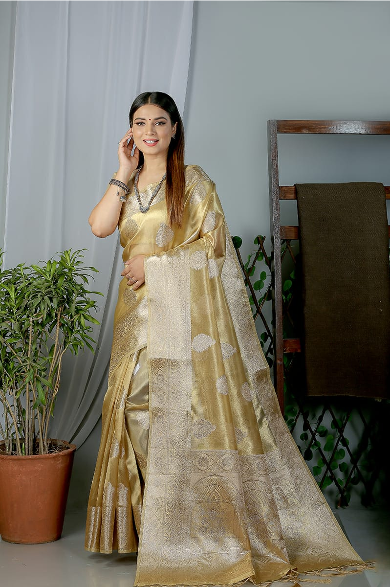 Pure Kasab Tissue Silk Zari Weaved Saree