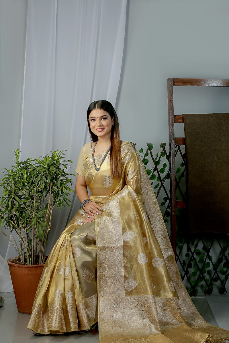 Pure Kasab Tissue Silk Zari Weaved Saree
