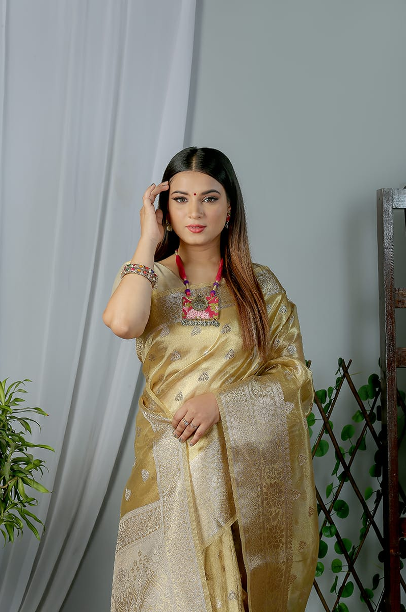 Pure Kasab Tissue Silk Zari Weaved Saree