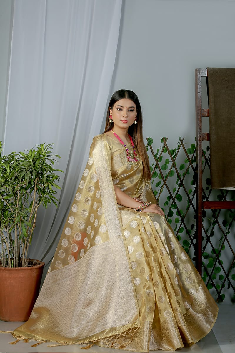 Pure Kasab Tissue Silk Zari Weaved Saree