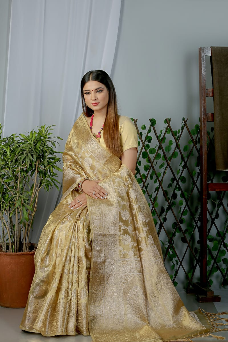 Pure Kasab Tissue Silk Zari Weaved Saree