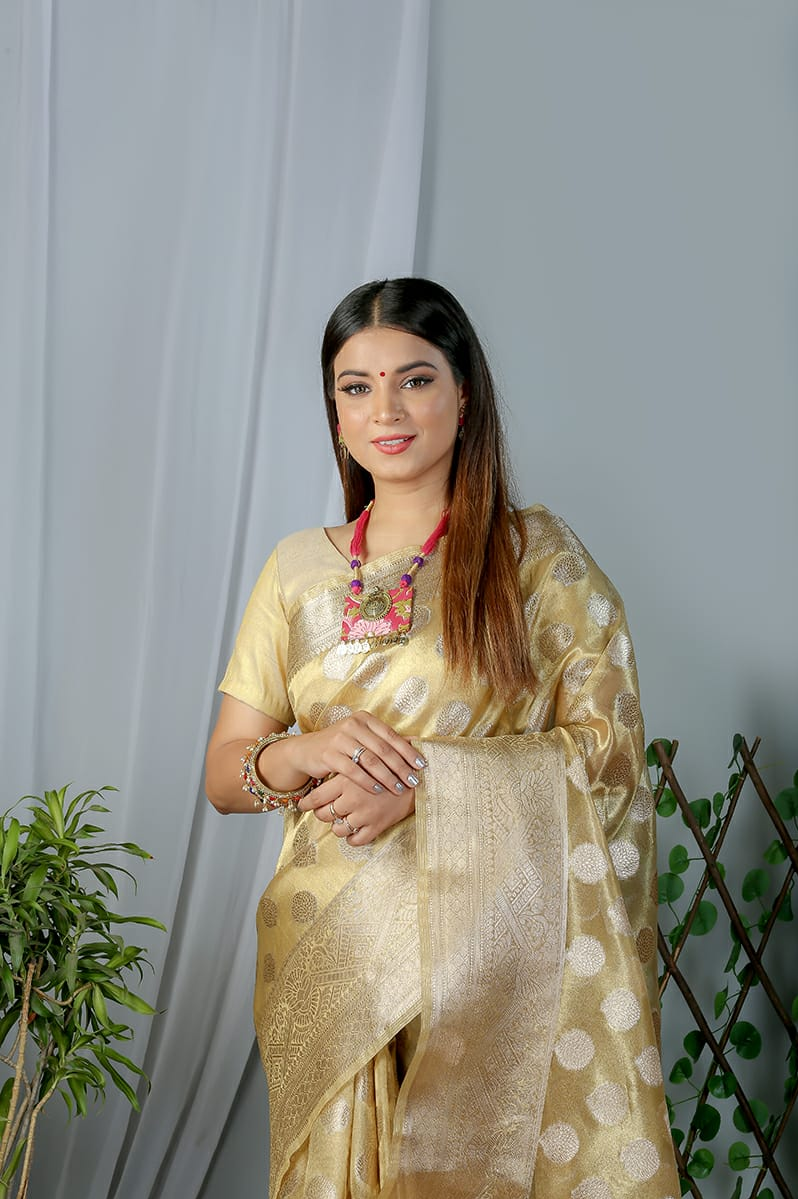 Pure Kasab Tissue Silk Zari Weaved Saree