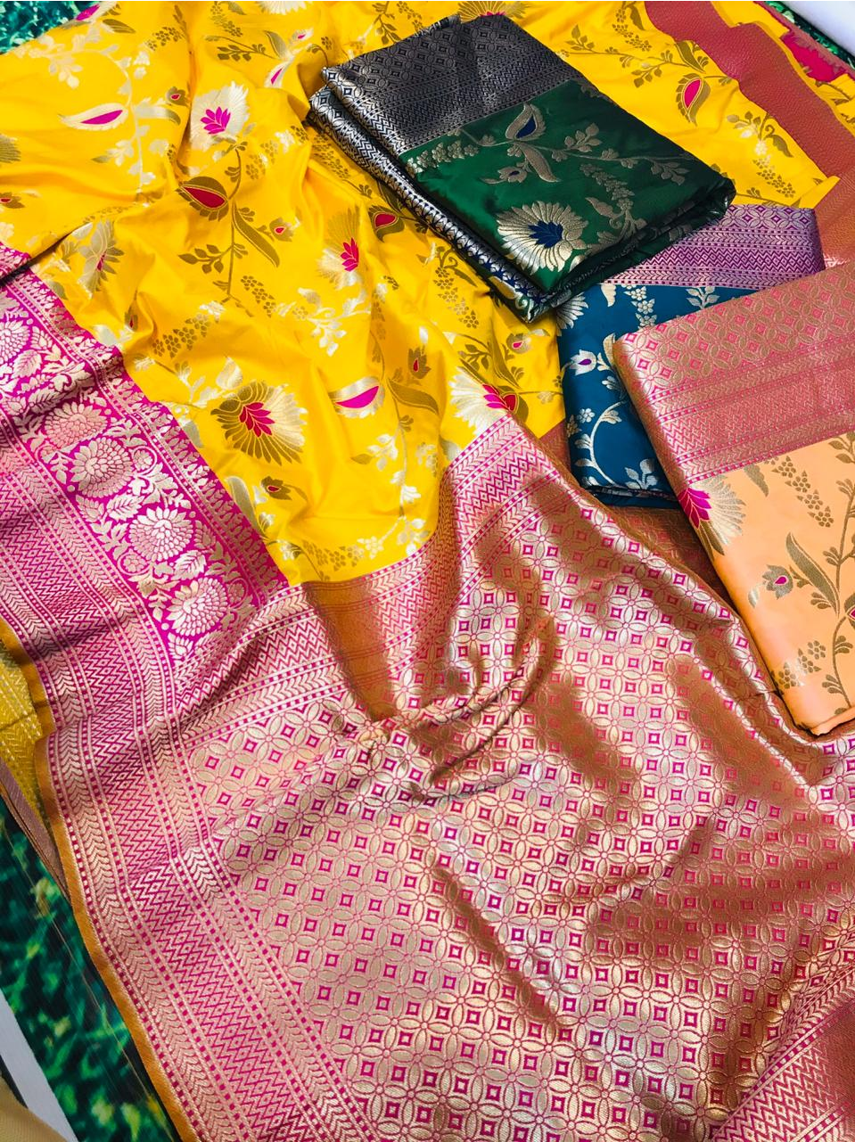 Pure Kanchipuram Silk All Over Zari Weaved Handloom Saree