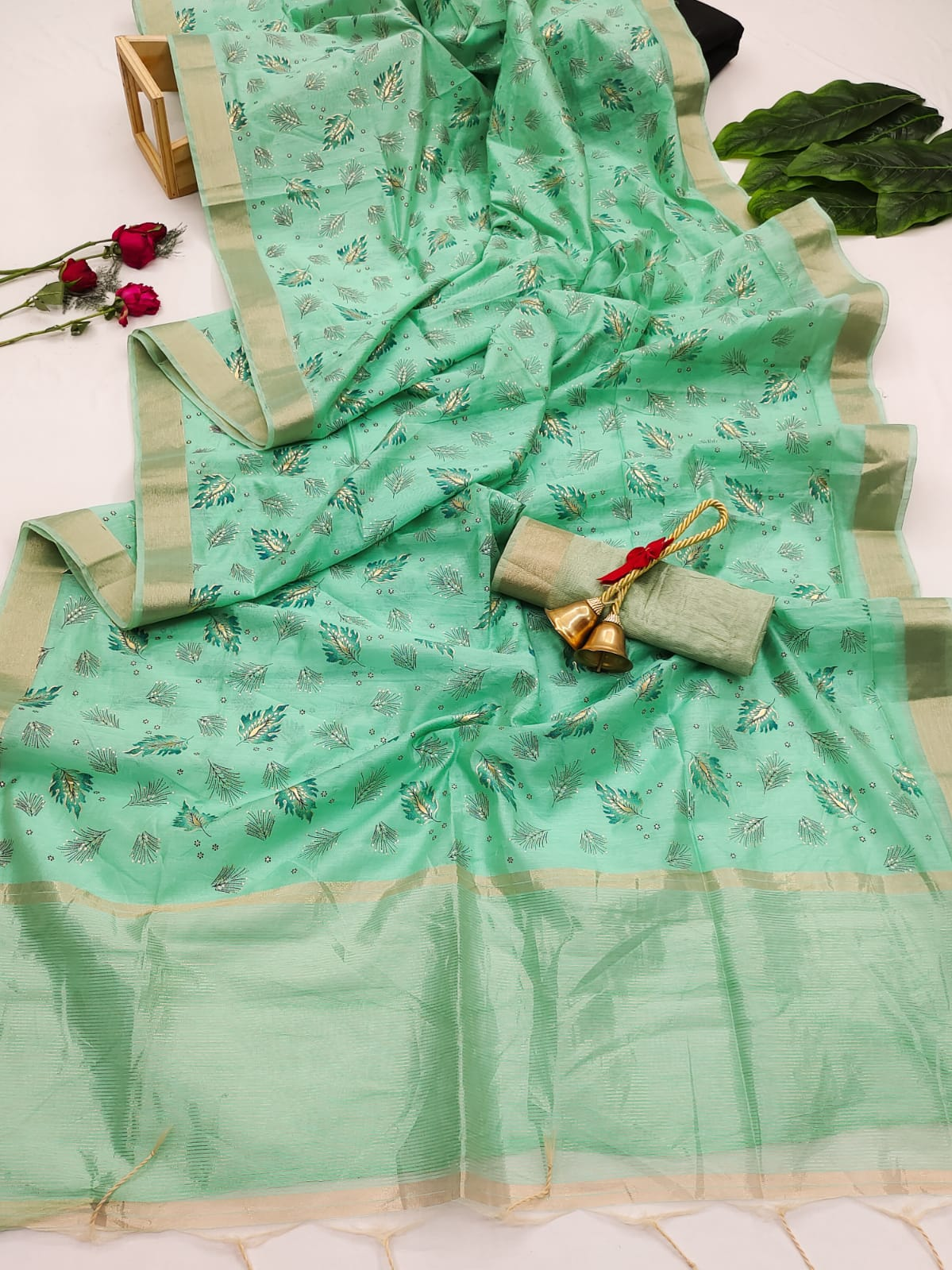 Pure Soft Jenny Silk Weaving Hand Print Saree
