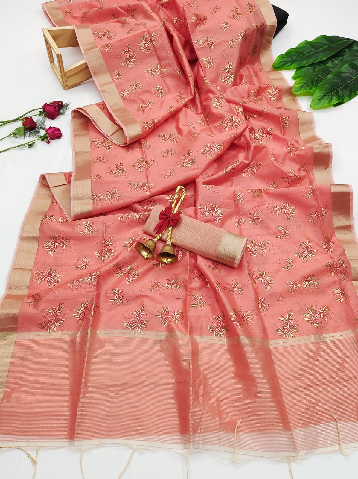 Pure Soft Jenny Silk Weaving Hand Print Saree