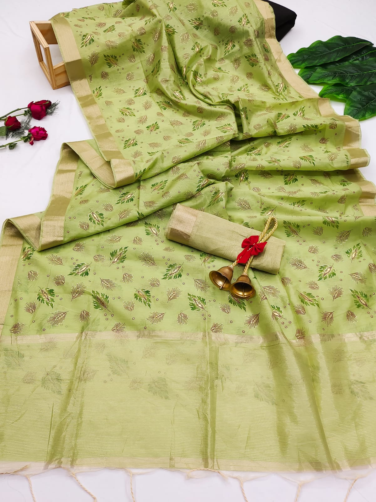 Pure Soft Jenny Silk Weaving Hand Print Saree