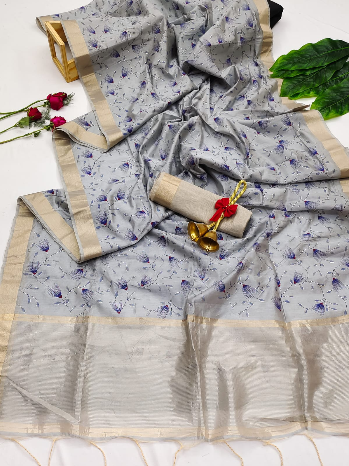 Pure Soft Jenny Silk Weaving Hand Print Saree