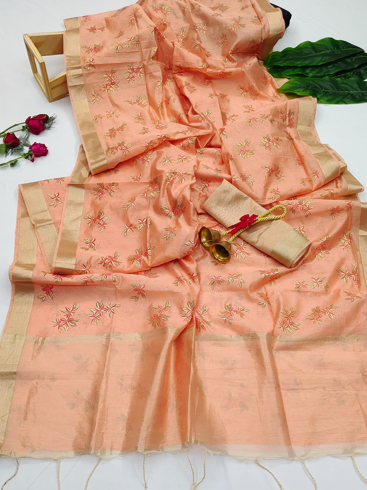 Pure Soft Jenny Silk Weaving Hand Print Saree