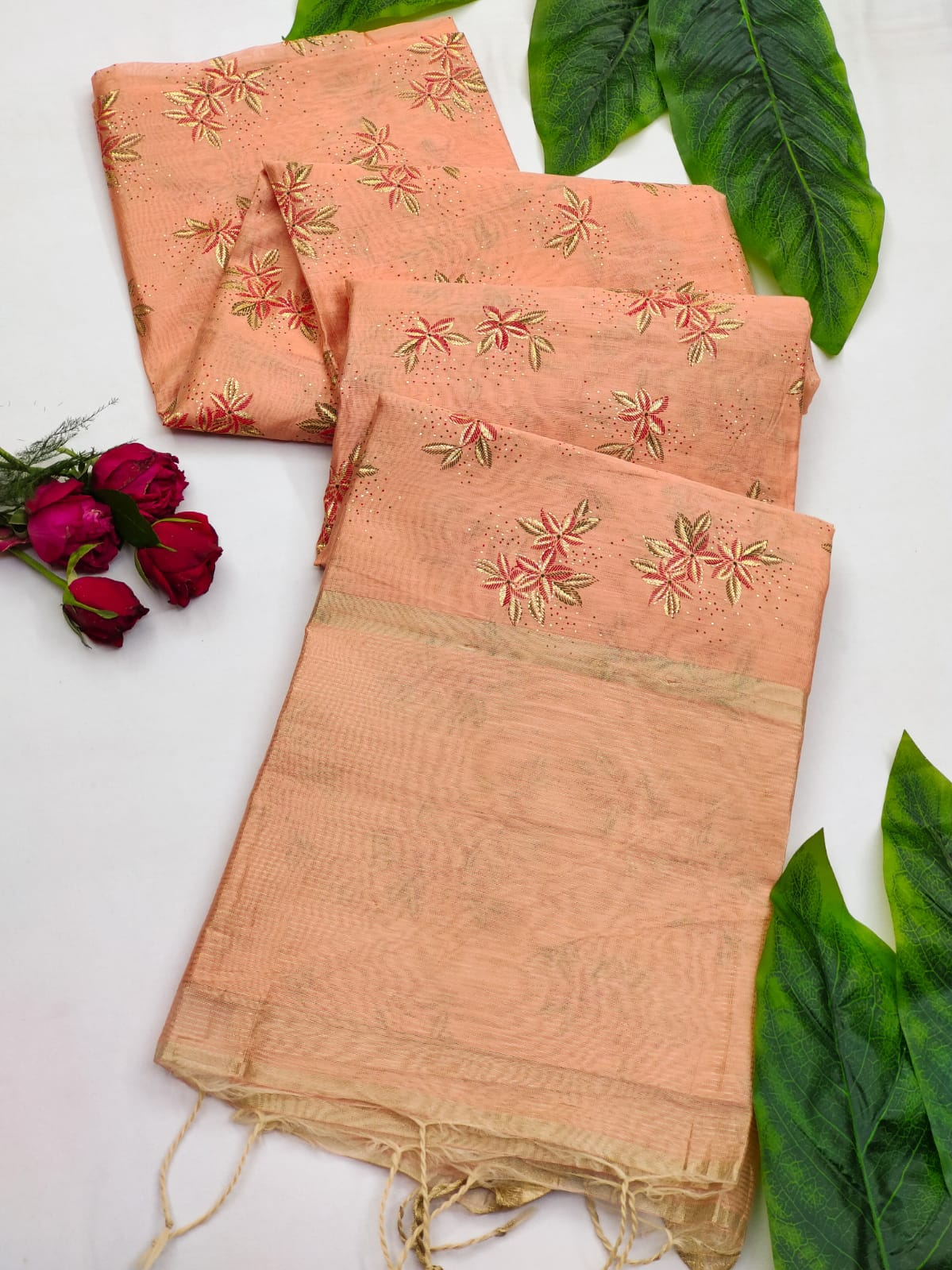 Pure Soft Jenny Silk Weaving Hand Print Saree