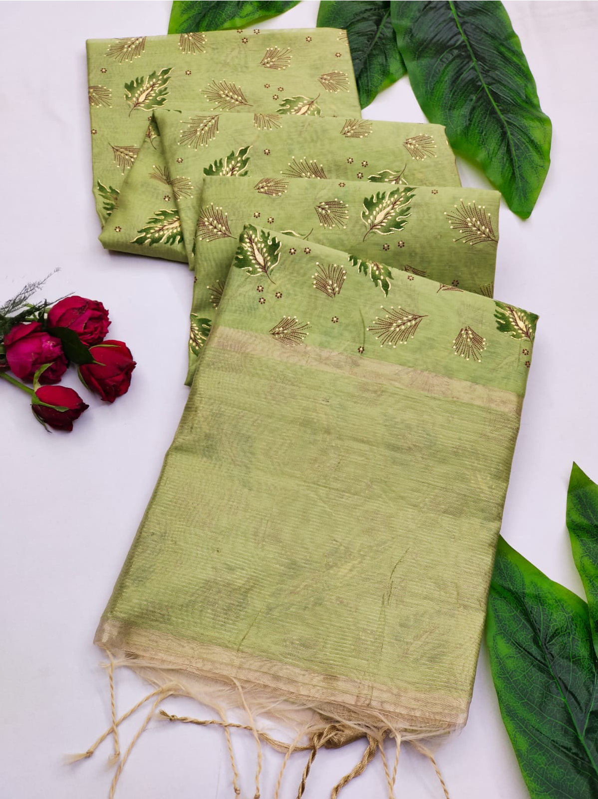 Pure Soft Jenny Silk Weaving Hand Print Saree