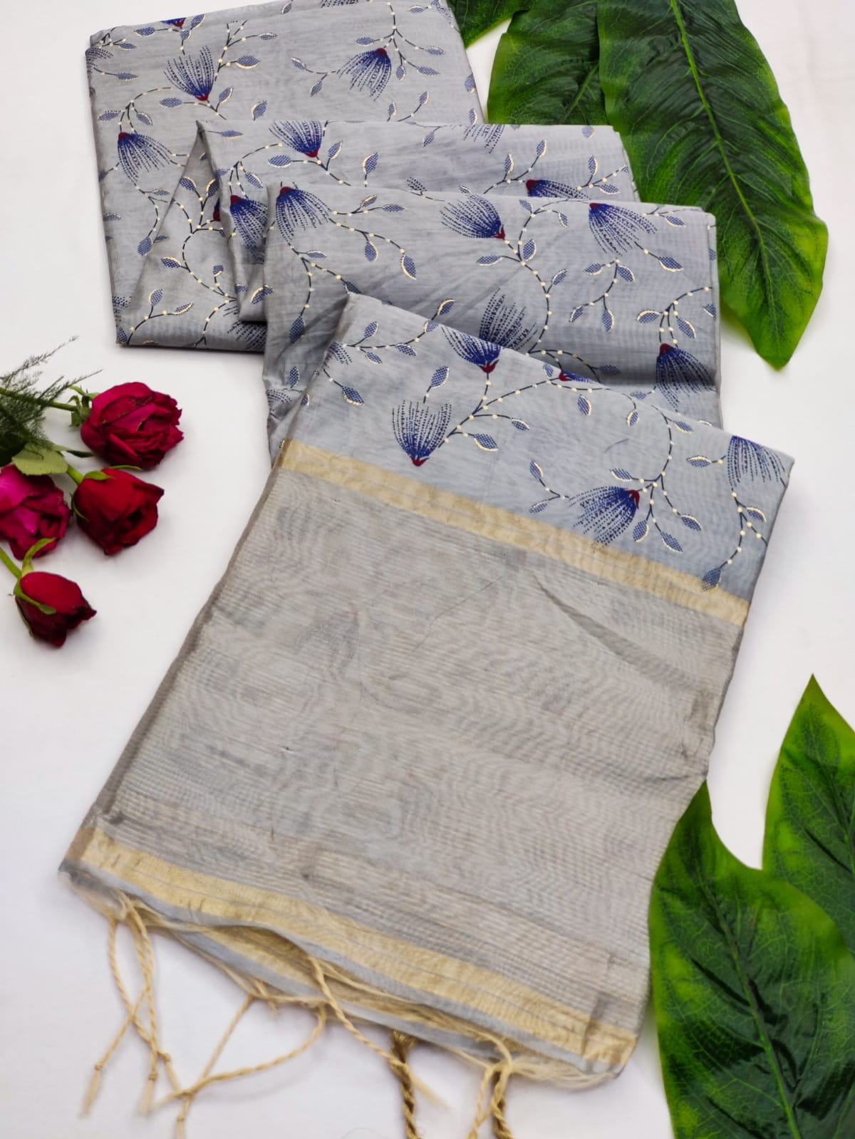 Pure Soft Jenny Silk Weaving Hand Print Saree