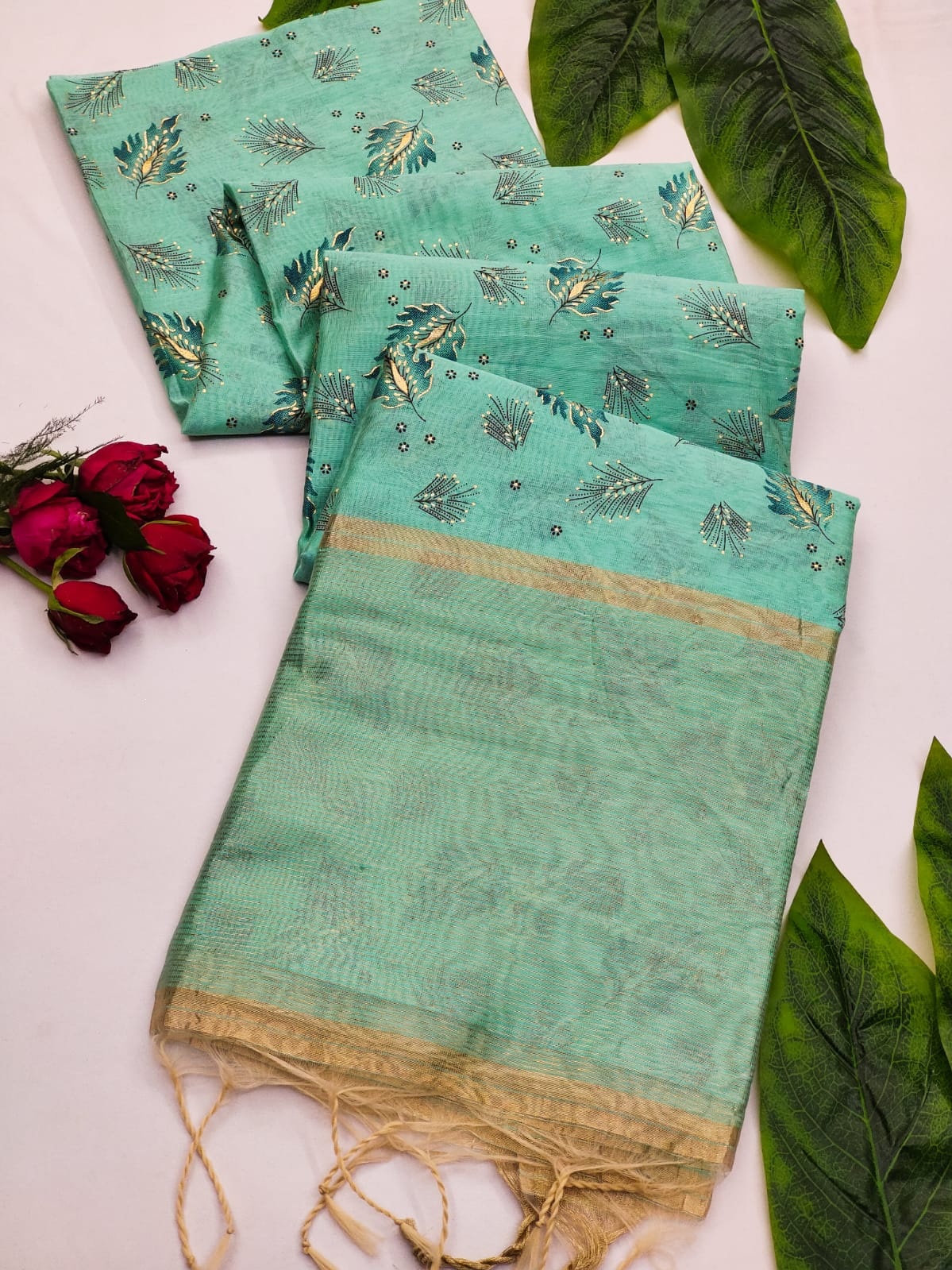 Pure Soft Jenny Silk Weaving Hand Print Saree
