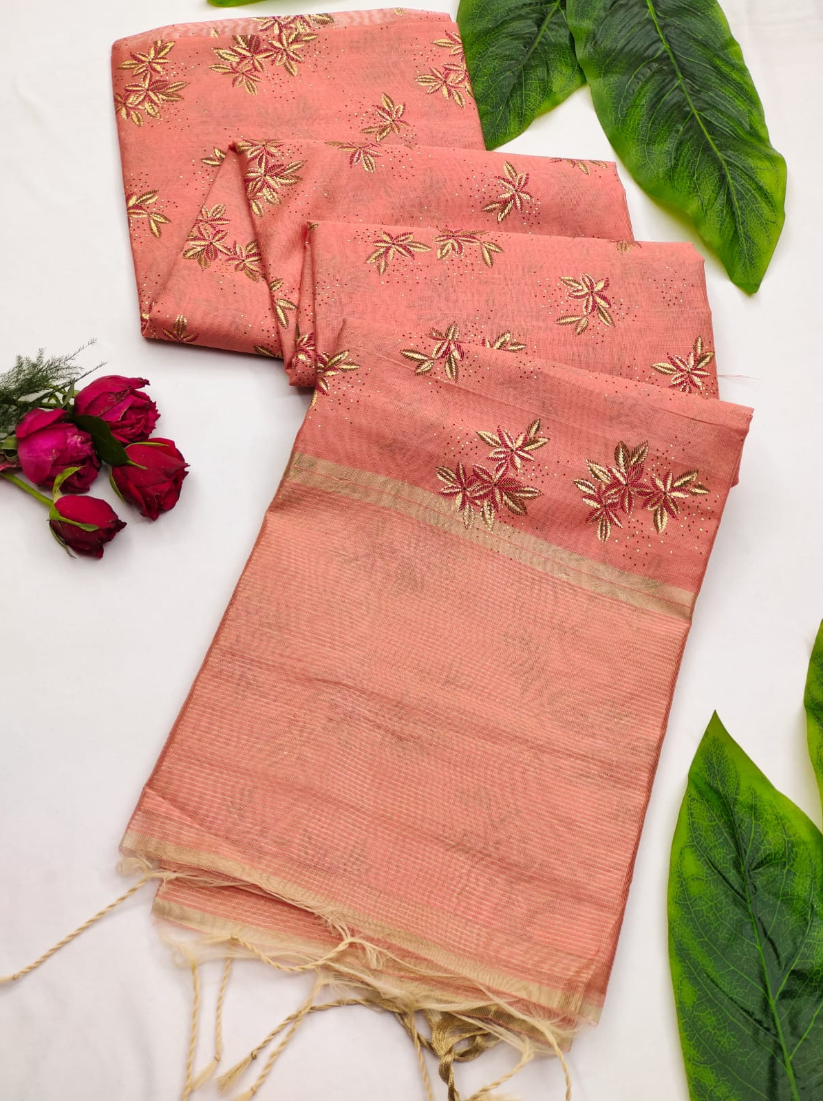 Pure Soft Jenny Silk Weaving Hand Print Saree