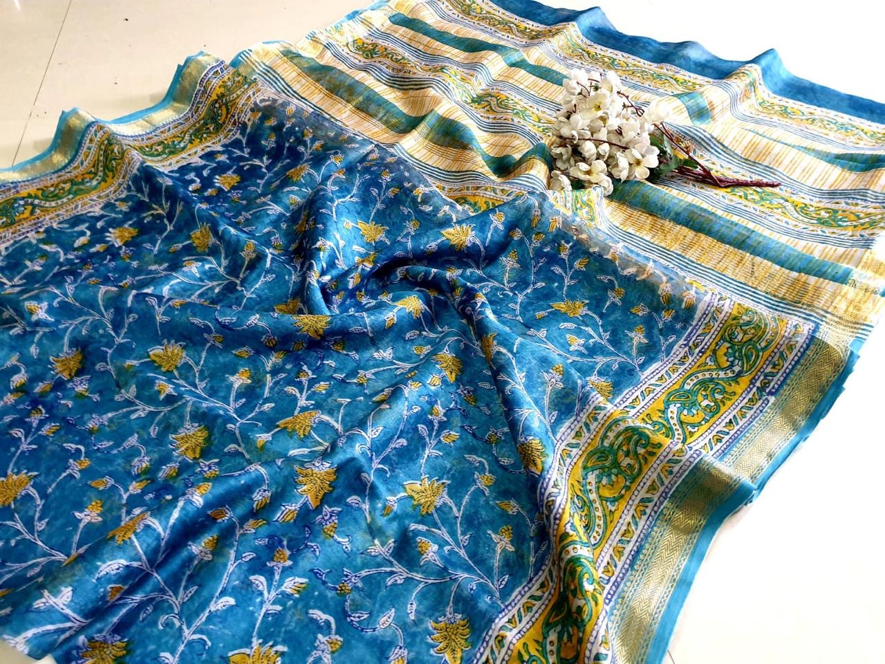 NEEL TARA - Maheshwari Silk Cotton Saree Handblock Prints