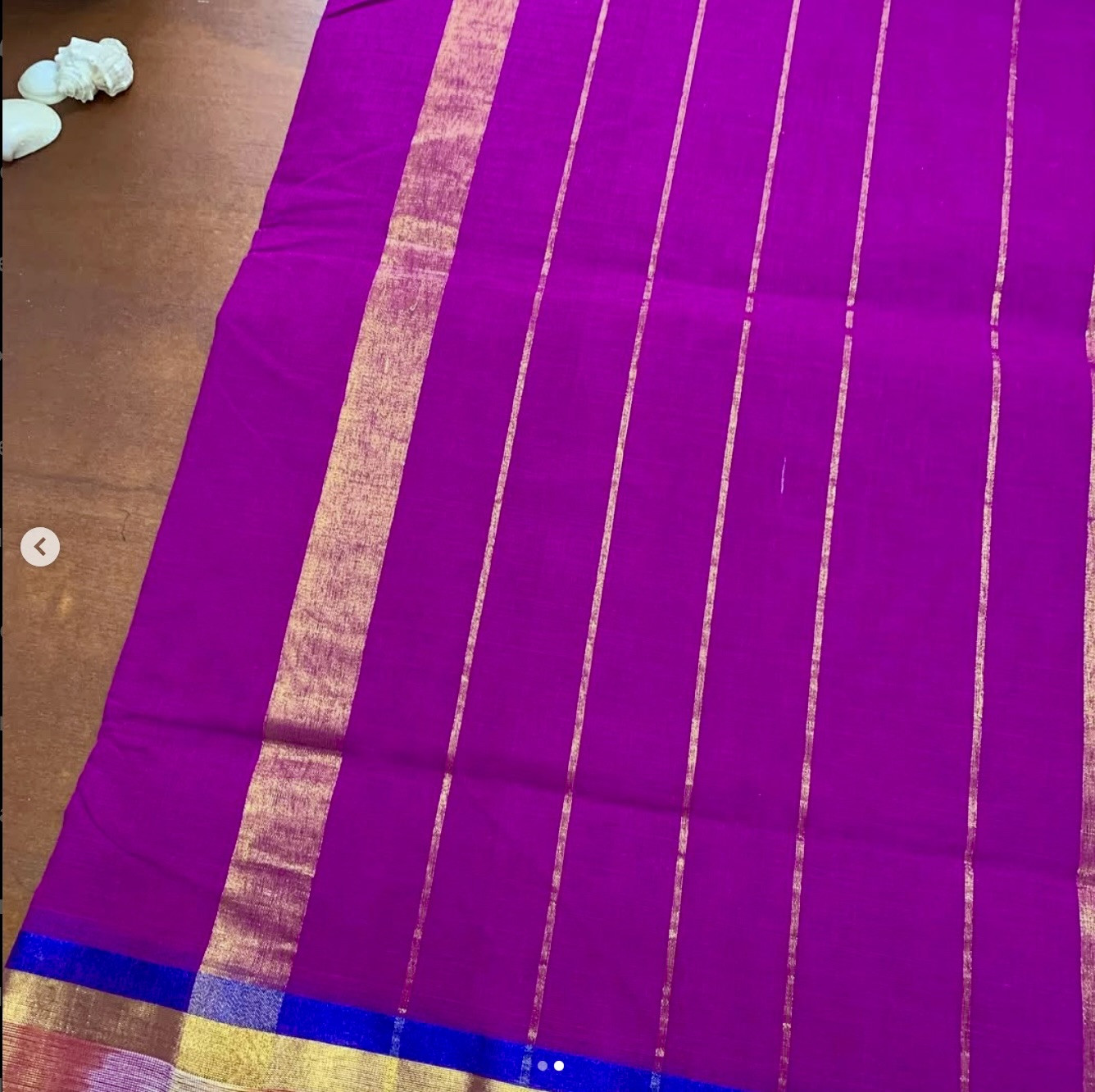 Neelima Venkatagiri Handwoven Cotton Saree in Royal Purple with Ikat Border