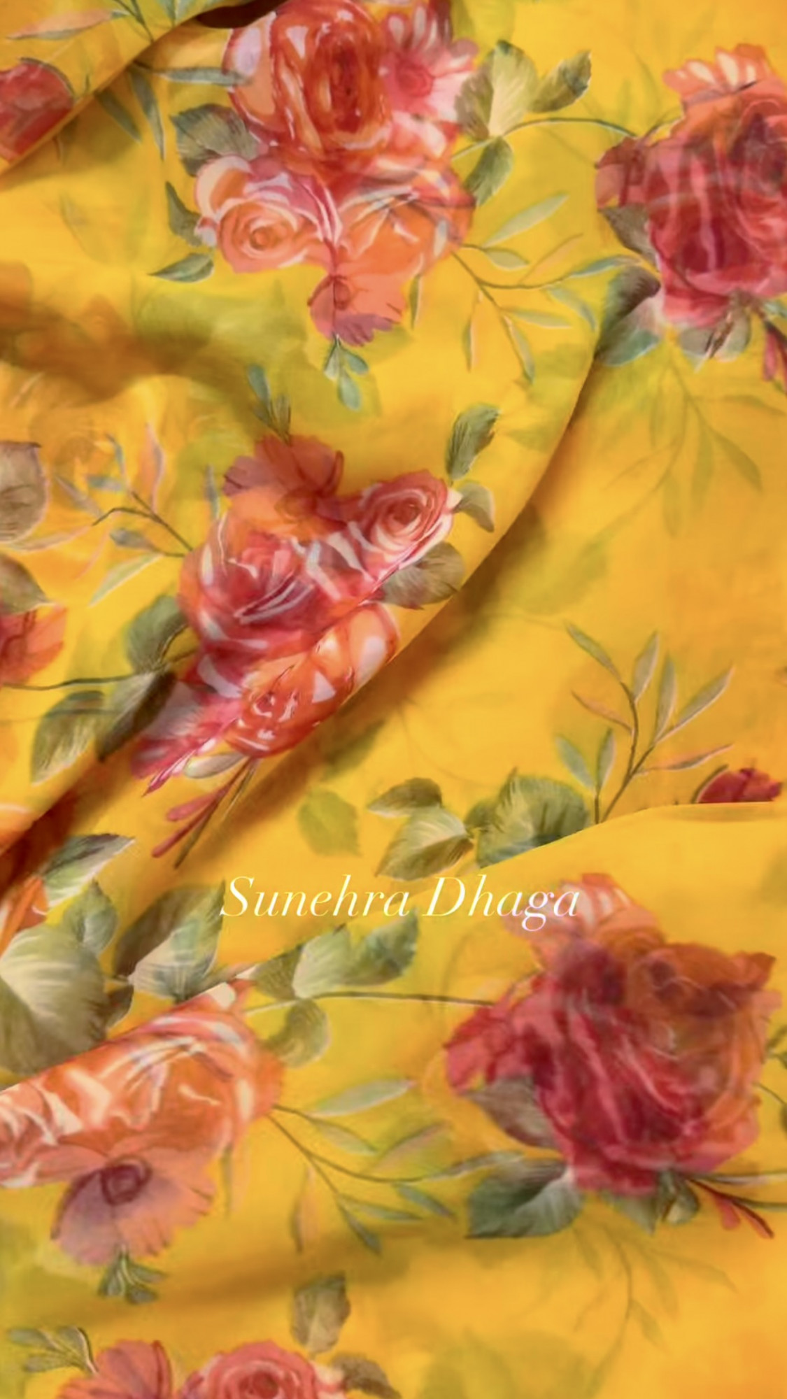 GULBAHAR- Yellow Floral Georgette Saree
