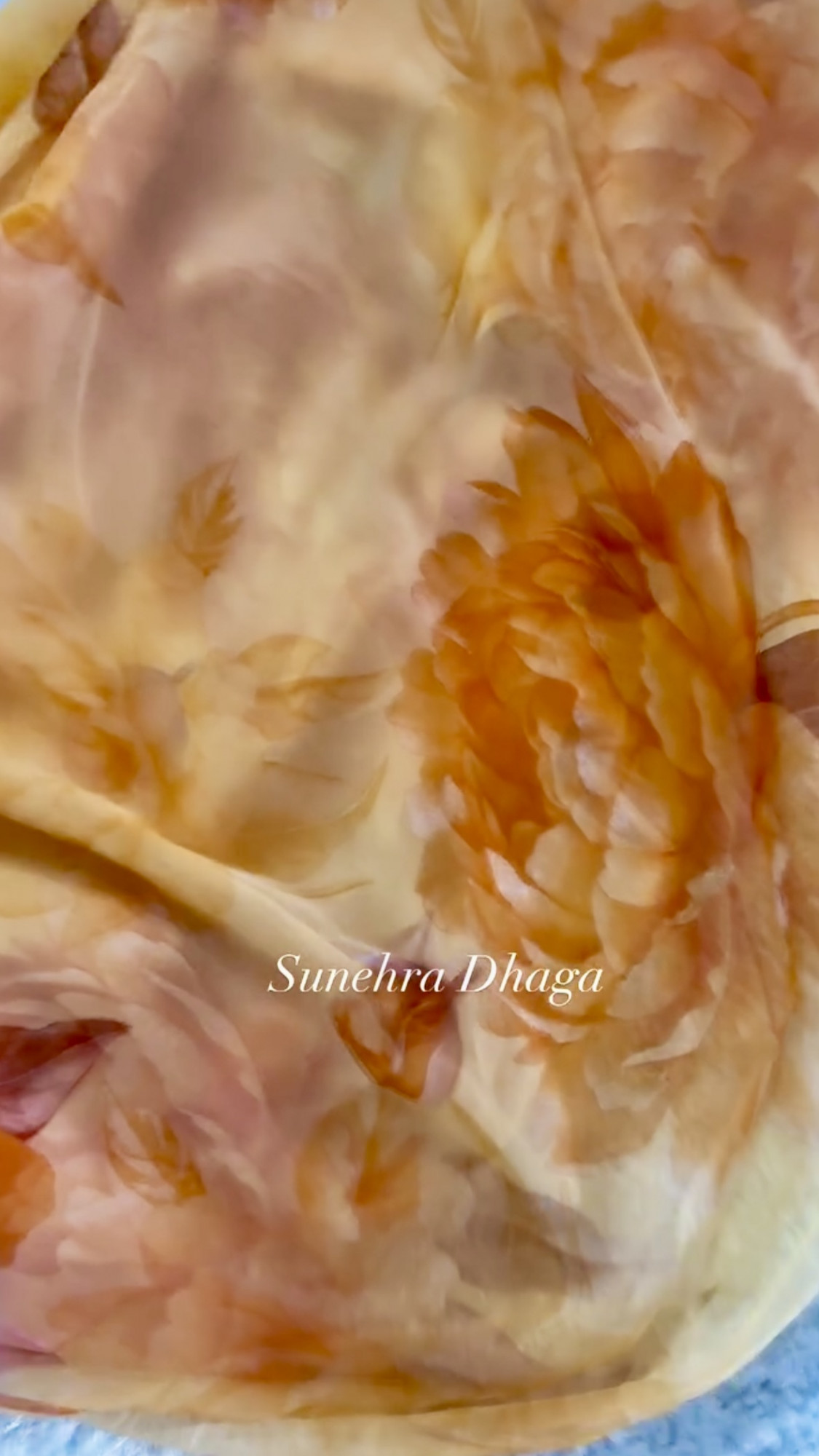 SHARBATI- Dusty Peach Orange Floral Georgette Saree