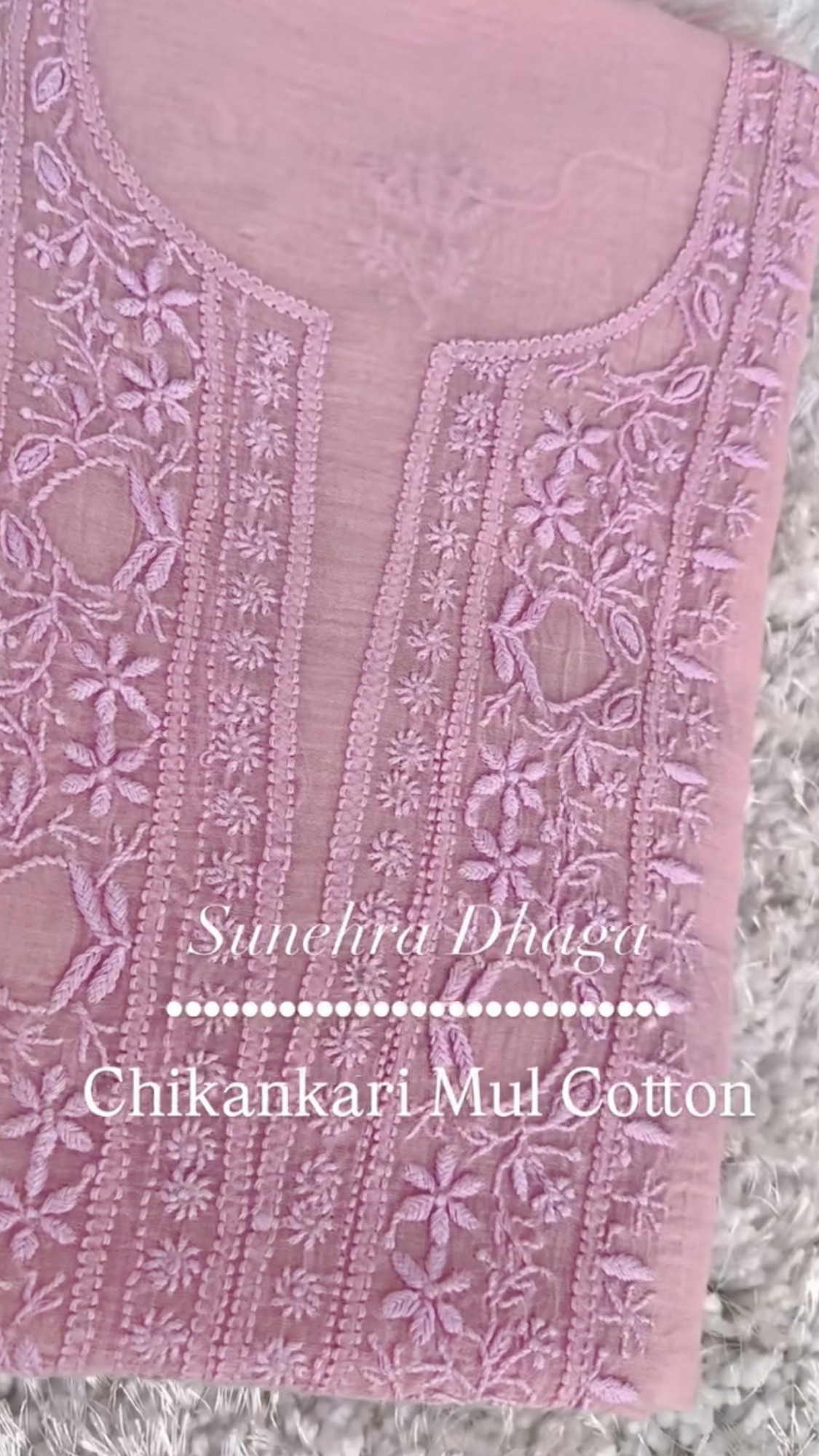 GULAB DHAGE Pure Mul Chikankari Unstitched Suit Set Baby Pink