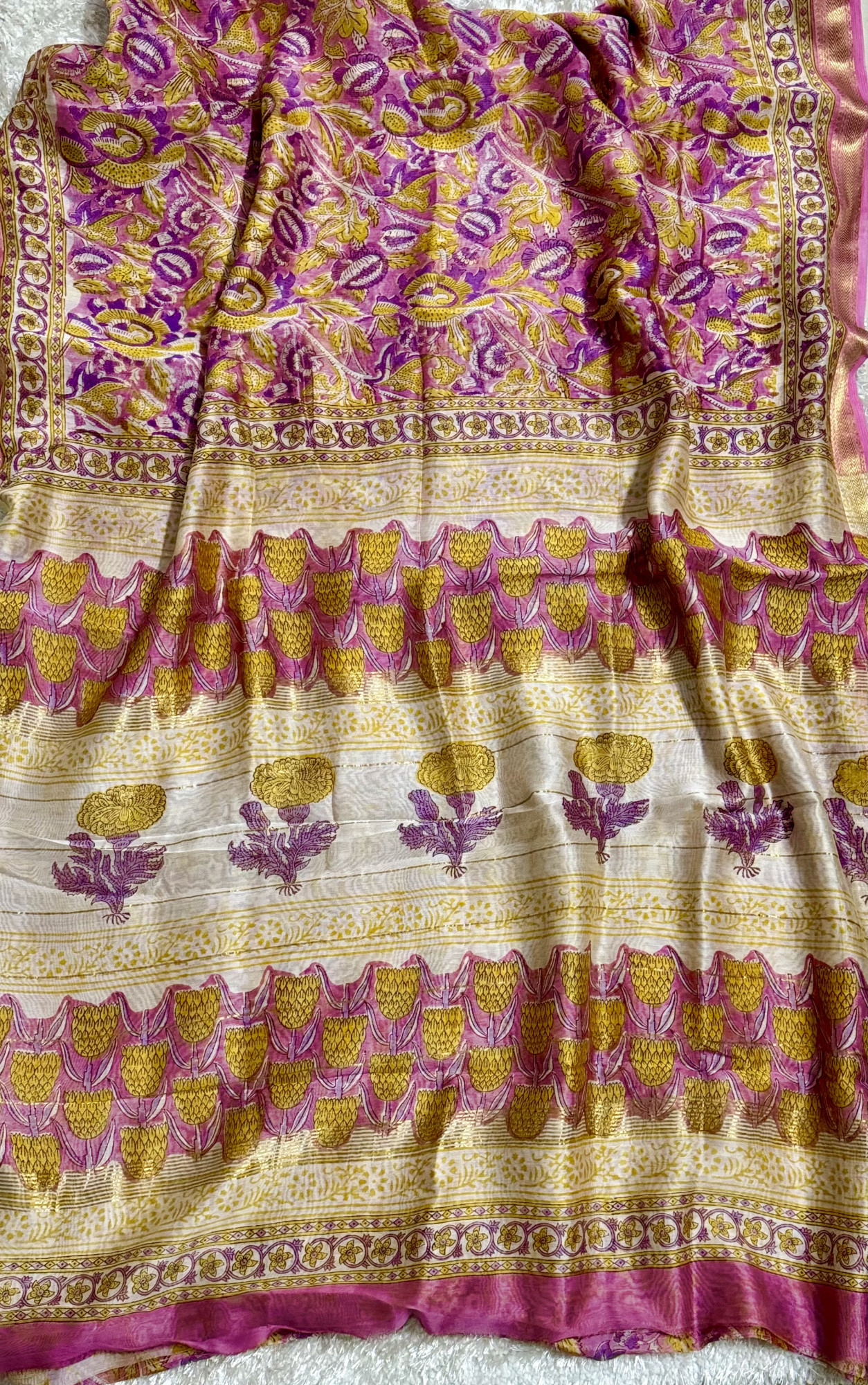 ARUNIMA-Maheshwari Silk Cotton Saree Handblock Prints
