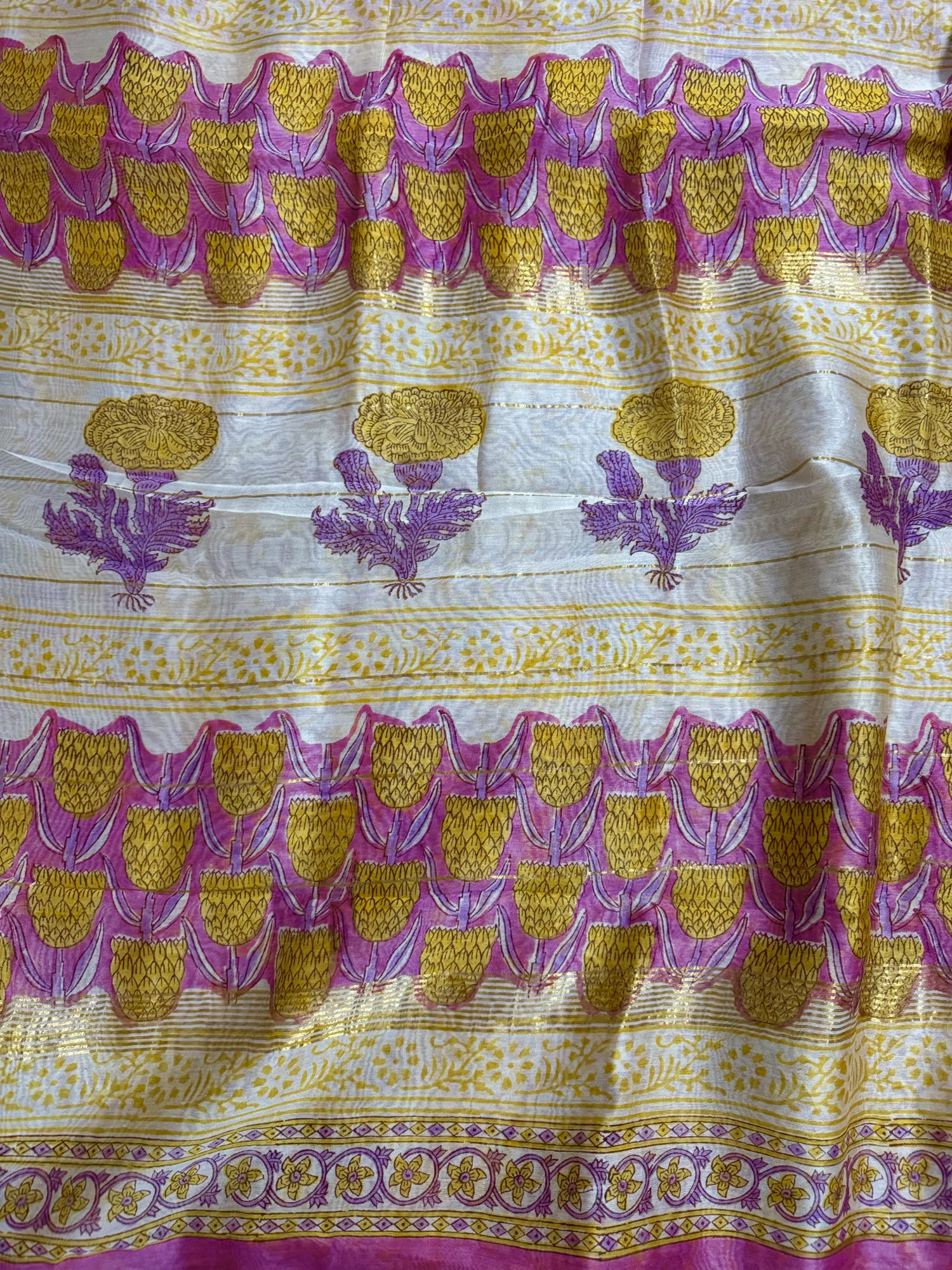 ARUNIMA-Maheshwari Silk Cotton Saree Handblock Prints