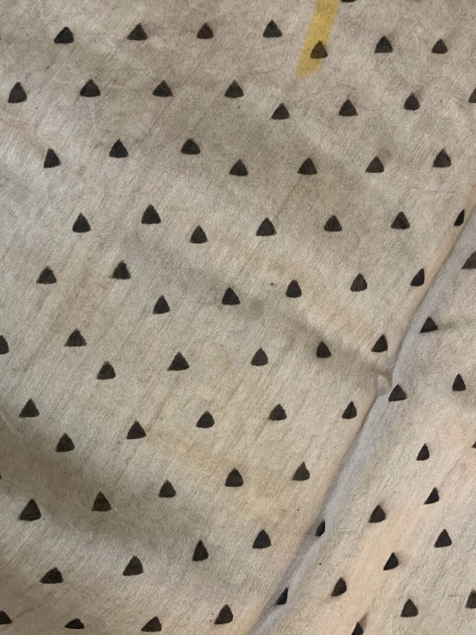 Neelpaakhi Indigo Chanderi Silk Cotton Saree with Beige contrast blouse