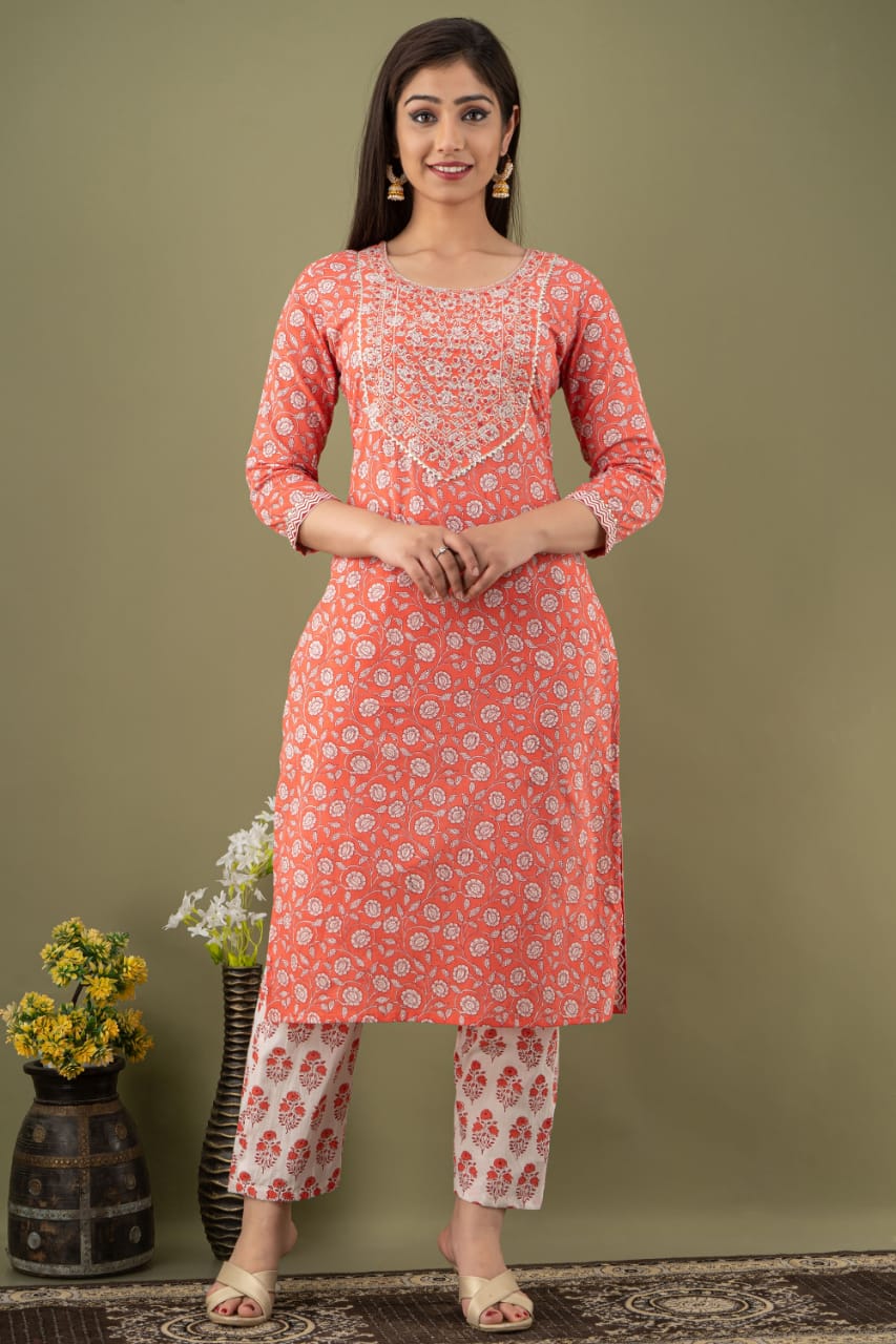Cotton kurtis with pants clearance