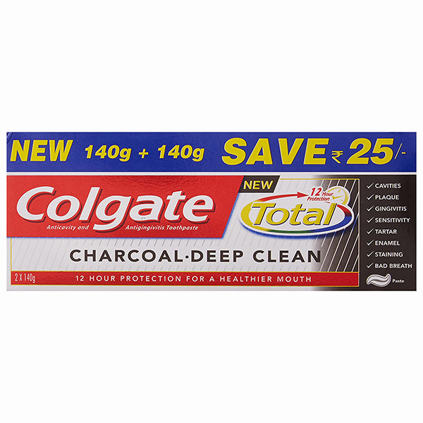Image of Colgate Total Charcoal 140g+140g