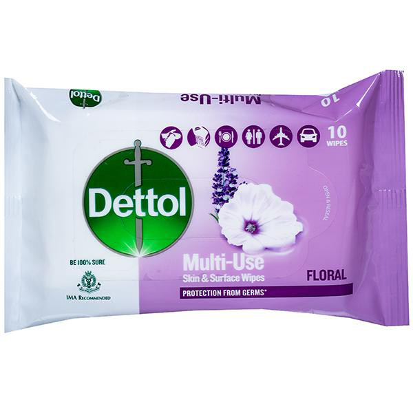 Image of Dettol Floral Multiuse 10 Wipes
