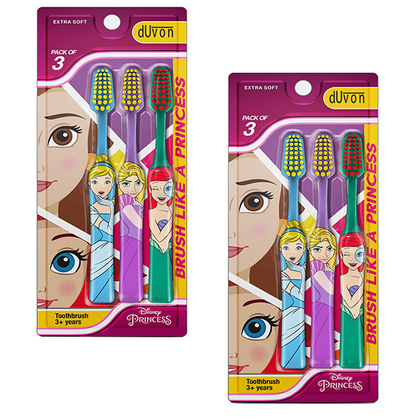 Image of Duvon Toothbrush Pack Of 3 Princess